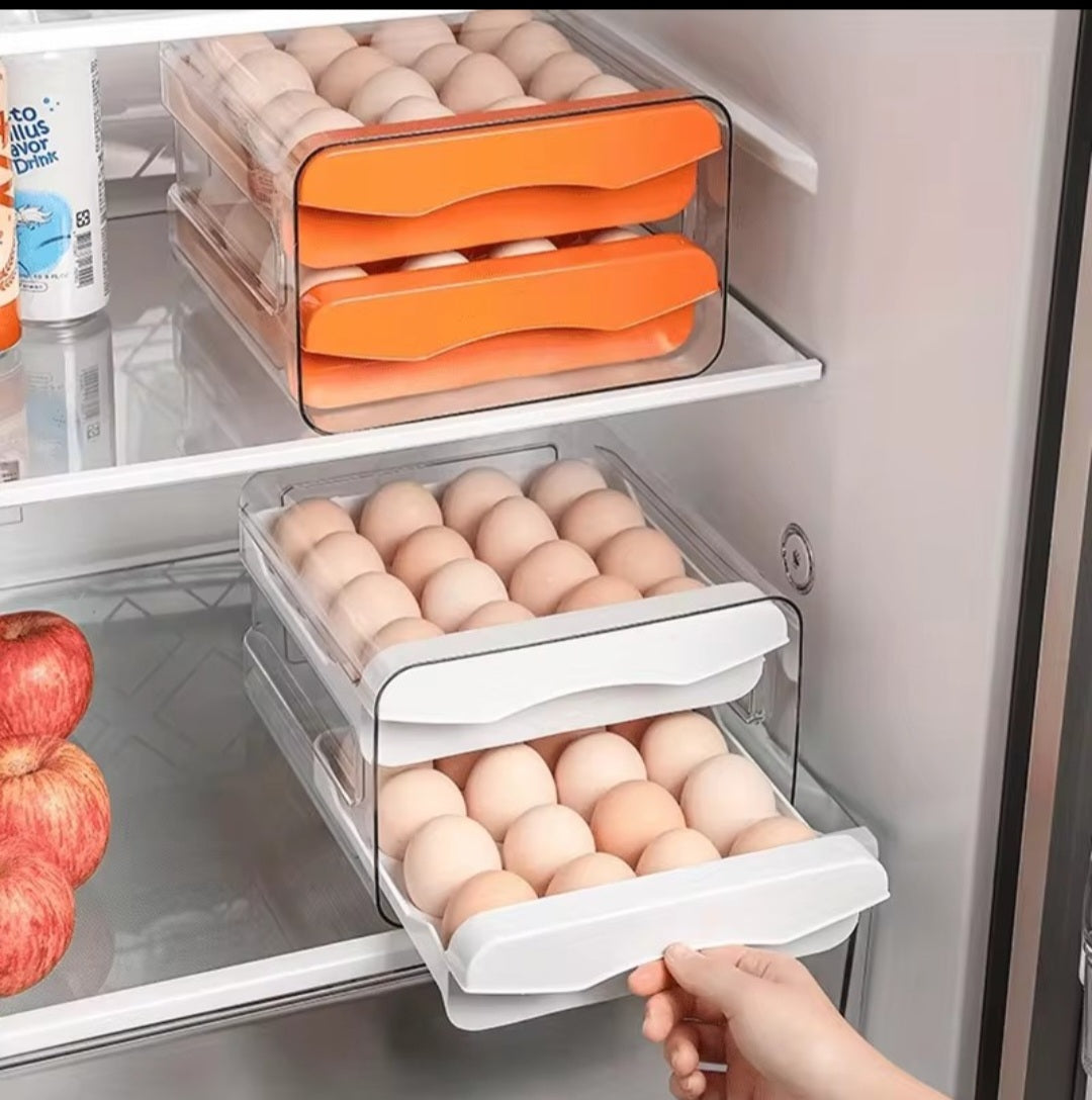 Organizador de Ovos Multicamadas com Gaveta Retrátil